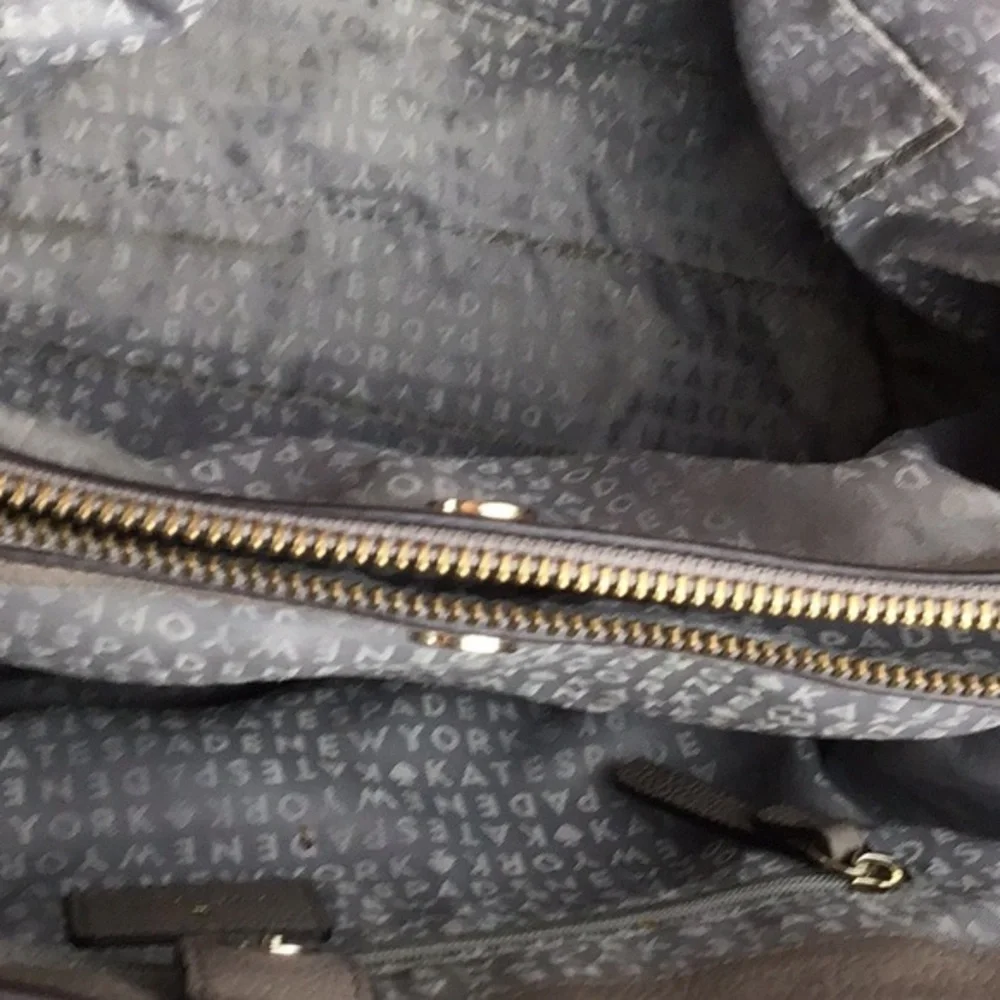 Kate Spade Evangelie Larchmont Avenue Taupe Leather Satchel Tote‎ Purse